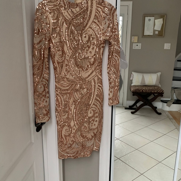 Blush rose gold party prom dress - Picture 2 of 3